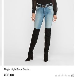 EXPRESS Thigh High Sock Boots Black
